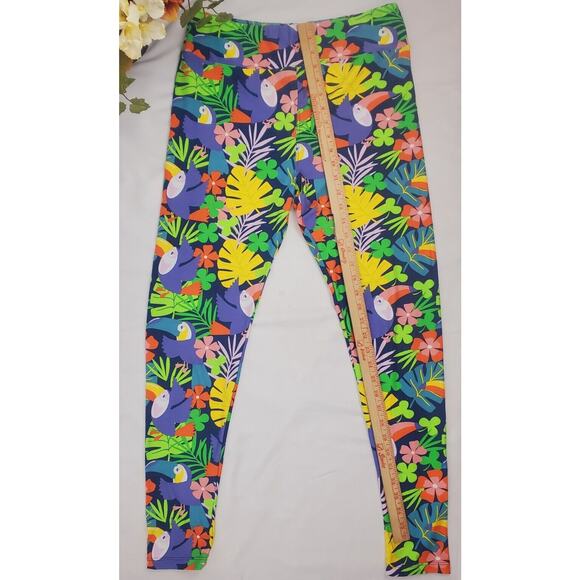 LuLaRoe Leggings TC Tall & Curvy Butter Soft Pink Floral Print Womens Plus Size - Picture 2 of 6